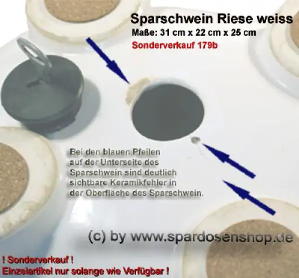 Sparschwein mit Beschriftung Riesen Spardose Nr. 2 Keramik 179b E Sparschwein mit Beschriftung Riesen Spardose Nr. 2 Keramik 179b E